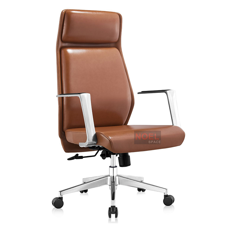 High back swivel chrome metal base office chair A2353