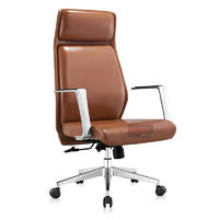 High back swivel chrome metal base office chair A2353