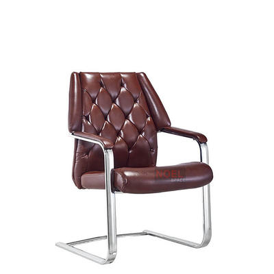 Executive chair leather chrome modern conference chair D2388 (brown)