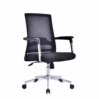 Modern office furniture chrome base mesh mid back executive chair B2620 black